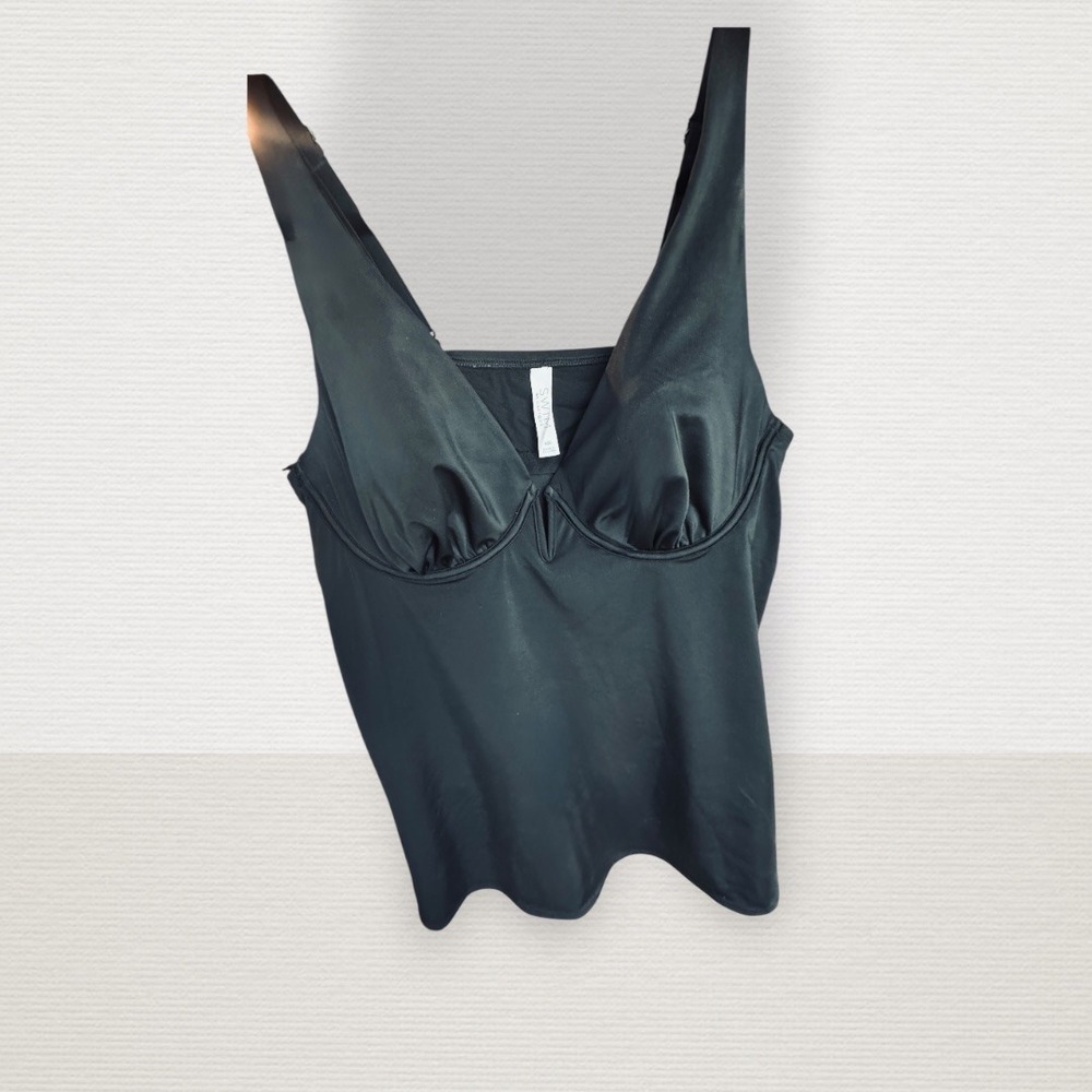 Black Bathing suit Tankini Sleeveless Adjustable Straps